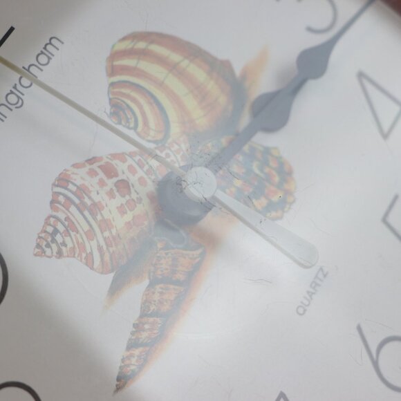 Ingraham Vintage Shells Plastic Square Quartz Salmon Pink Wall Clock Made in USA - Picture 9 of 12